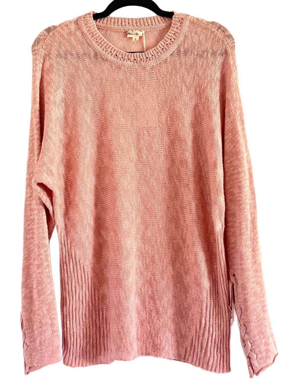 Hem & Thread Blush Pink Crewneck Sweater Small